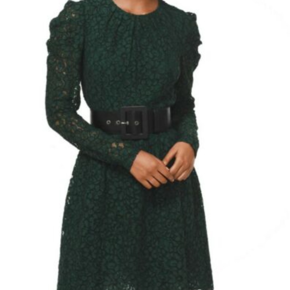 Michael Kors Forest Green Lace Holiday/Cocktail Dress